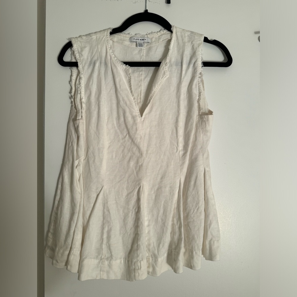 White Linen Top